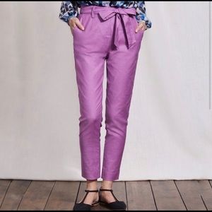 BODEN | sz 8L Purple Natalia tie trousers